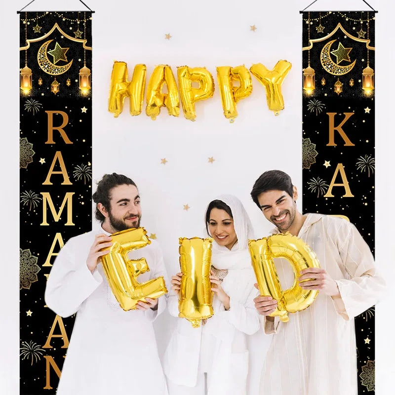 Eid Mubarak Door Banner – Ramadan Decoration 2025 for Home & Porch