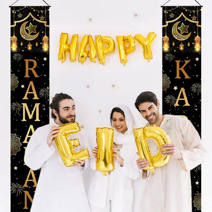 Eid Mubarak Door Banner – Ramadan Decoration 2025 for Home & Porch