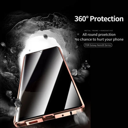 Double-Sided Privacy Glass Case for Samsung Galaxy S24, S23, S22, S21 Ultra Plus – Anti-Peeping & Camera Lens Protection