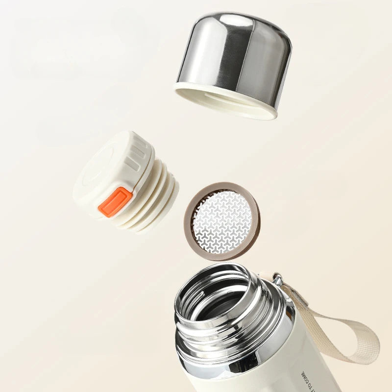 Stainless Steel Roman Column Vacuum Flask - Outdoor Coffee & Water Cup