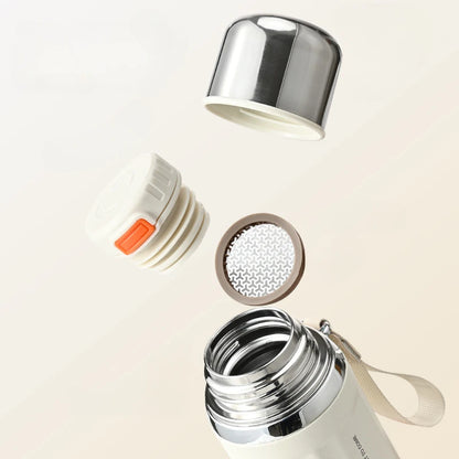 Stainless Steel Roman Column Vacuum Flask - Outdoor Coffee & Water Cup