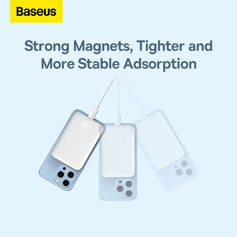 BASEUS 20W Magnetic Power Bank - 6000mAh Wireless Charger for iPhone 14/13/12 Pro Mini