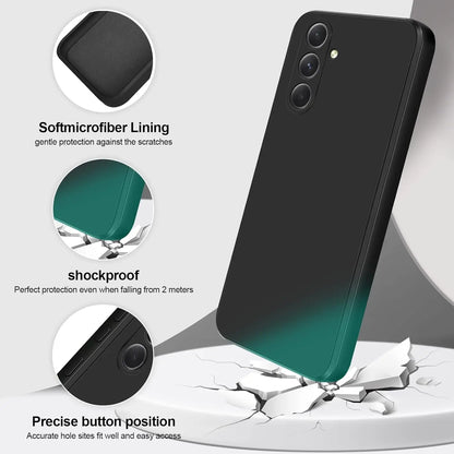 Luxury Square Silicone Case for Samsung Galaxy S24 Ultra, S23 FE, S22 Plus, A05-A55 – Slim & Flexible Black Cover