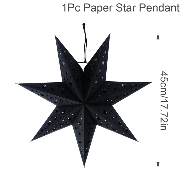 Eid Mubarak Hollow Star Pendant – Ramadan Home Decor 2025