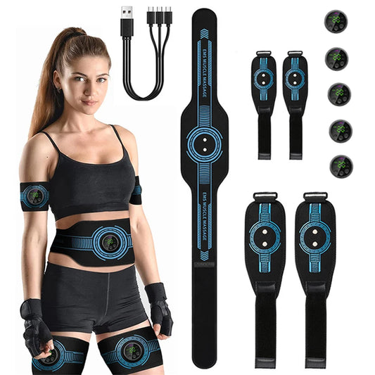Smart Ems Abs Toning Belt – Muscle Stimulator For Abdominal Training, Body Slimming & Weight Loss - USB Rechargeable Home Fitness Equipment