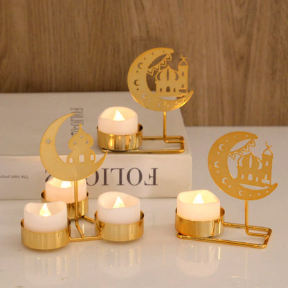 Ramadan Candle Holder 2024 – Eid Mubarak Metal Candlestick for Home Decoration