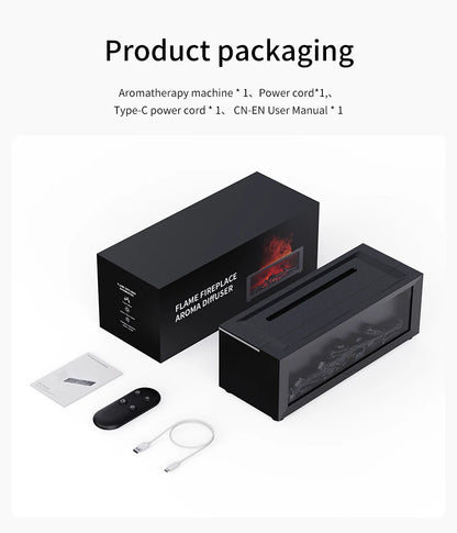Fireplace Flame Humidifier – Simulated Aromatherapy & Ambient Light, USB Plug-In