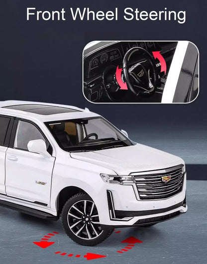 Diecast Escalade / Prado Model Car – Alloy Toy With Sound, Light, Opening Doors & Pull Back Function