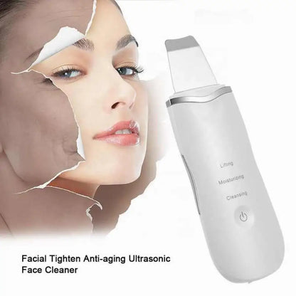 Ultrasonic Skin Scrubber Facial Cleaner - Blackhead Remover, Peeling & Massager