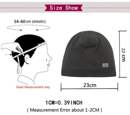 Unisex Winter Knitted Beanie Hat - Warm Skullies for Men & Women