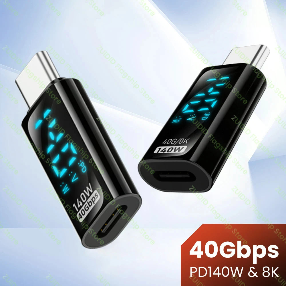 Transparent LED Display USB4.0 Type-C OTG Adapter | 40Gbps, 8K@60Hz, PD140W Fast Charging Cable for iPhone 15/14 & MacBook Pro