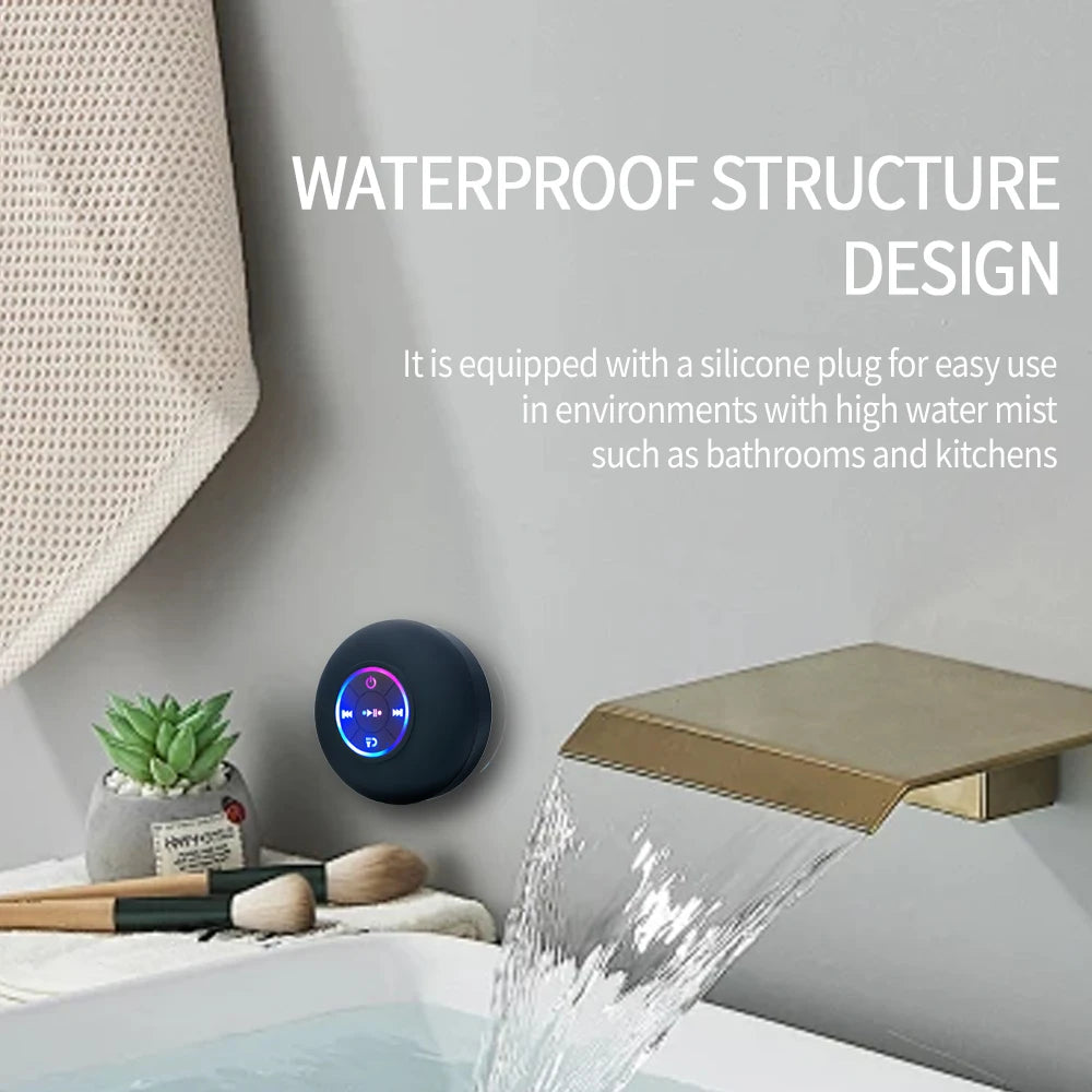 Portable Bluetooth Speaker – Waterproof, Mini Stereo with Suction Cup