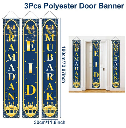 Eid Mubarak Door Banner – Ramadan Decoration 2025 for Home & Porch