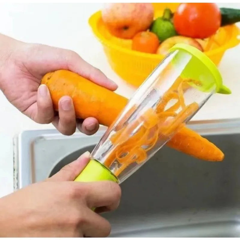 Stainless Steel Vegetable Peeler with Container – Multi-Purpose Kitchen Gadget