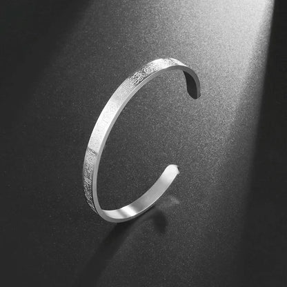 Ayatul Kursi Islamic Calligraphy Cuff Bracelet – Stainless Steel Jewelry