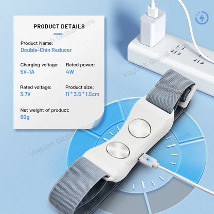 Vibration Chin-Up V Face Massager - EMS Double Chin Remover & V-Line Lifting Beauty Device