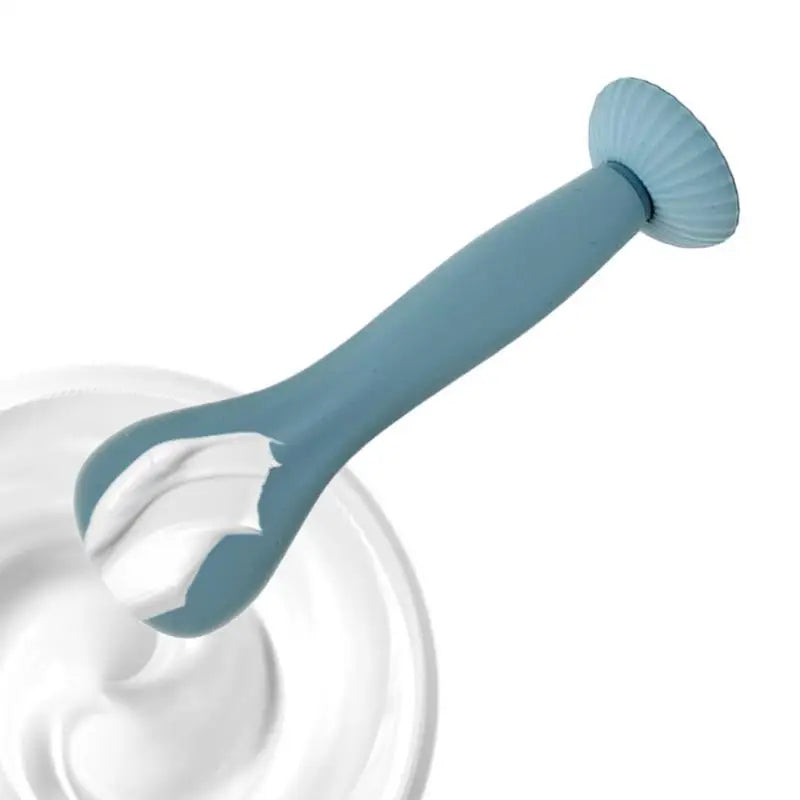 Diaper Cream Applicator Spatula – Flexible Silicone Baby Bum Brush with Suction Cup (Beige/Sky Blue)