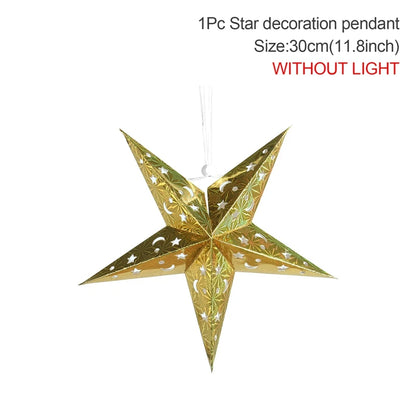Eid Mubarak Hollow Star Pendant – Ramadan Home Decor 2025