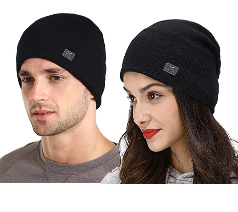 Unisex Winter Knitted Beanie Hat - Warm Skullies for Men & Women