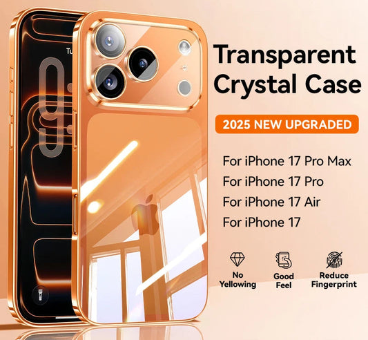 Crystal Clear Case For Iphone 17/16 Pro Max – Anti-Yellow Shockproof Transparent Pc Cover With Lens Protection