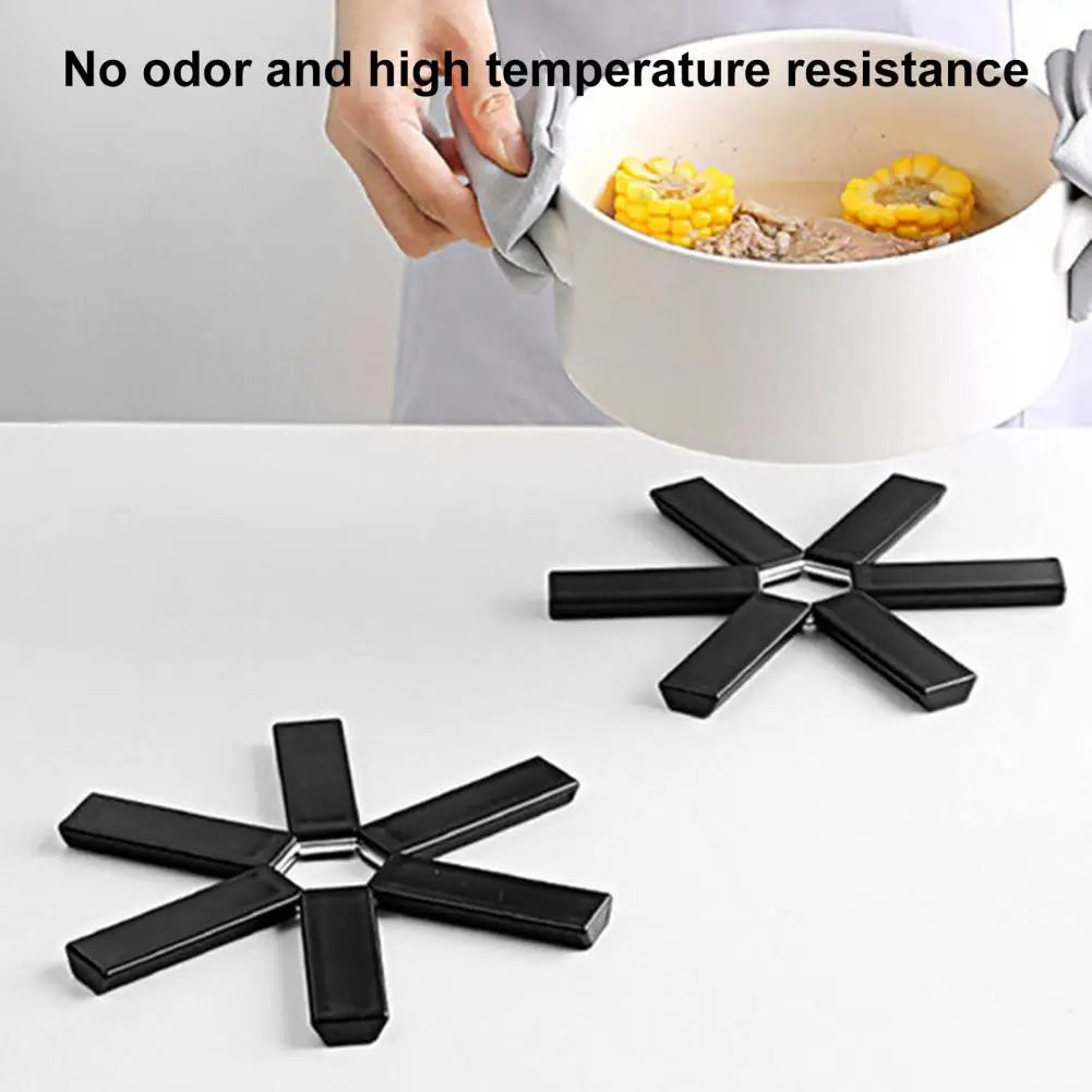 Foldable Heat-Insulating Pot Placemat - Burr-Free, Space-Saving Kitchen Trivet