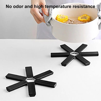 Foldable Heat-Insulating Pot Placemat - Burr-Free, Space-Saving Kitchen Trivet