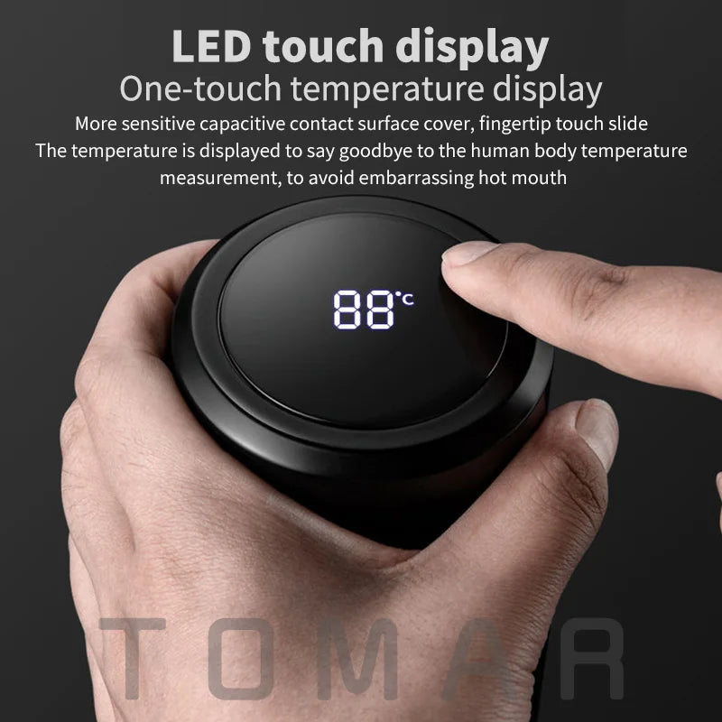 Large Capacity 304 Stainless Steel Vacuum Flask with LED Display – Outdoor Portable Thermos for Water & Coffee