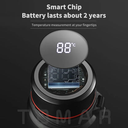 Large Capacity 304 Stainless Steel Vacuum Flask with LED Display – Outdoor Portable Thermos for Water & Coffee