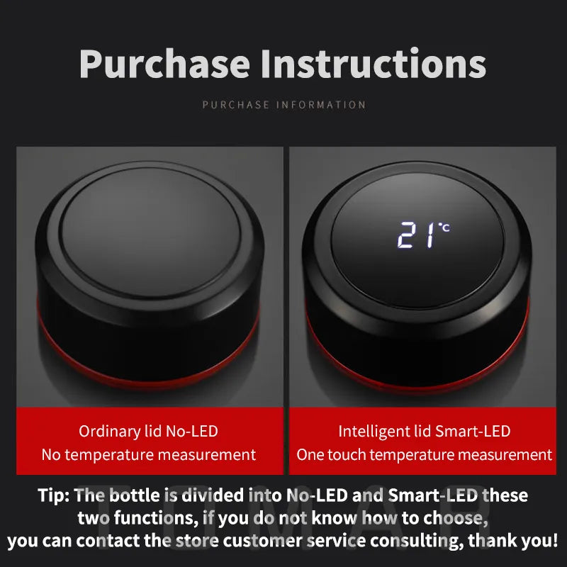 Large Capacity 304 Stainless Steel Vacuum Flask with LED Display – Outdoor Portable Thermos for Water & Coffee