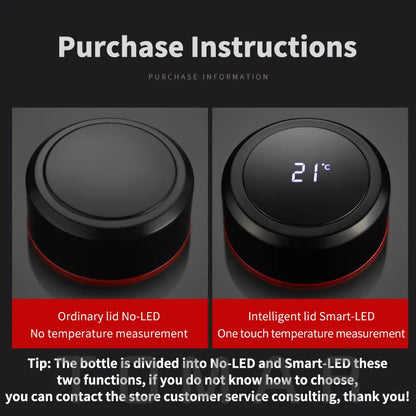 Large Capacity 304 Stainless Steel Vacuum Flask with LED Display – Outdoor Portable Thermos for Water & Coffee