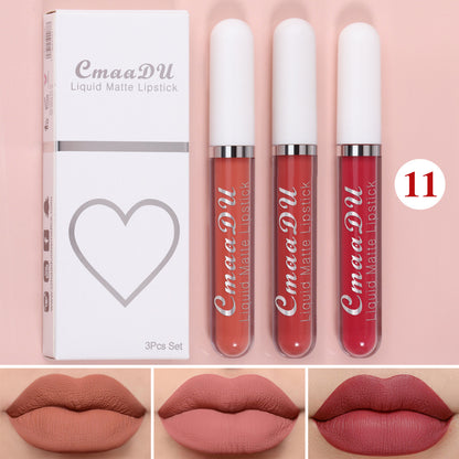 Waterproof Non-Stick Long-Lasting Lip Gloss Set – 3-Pack