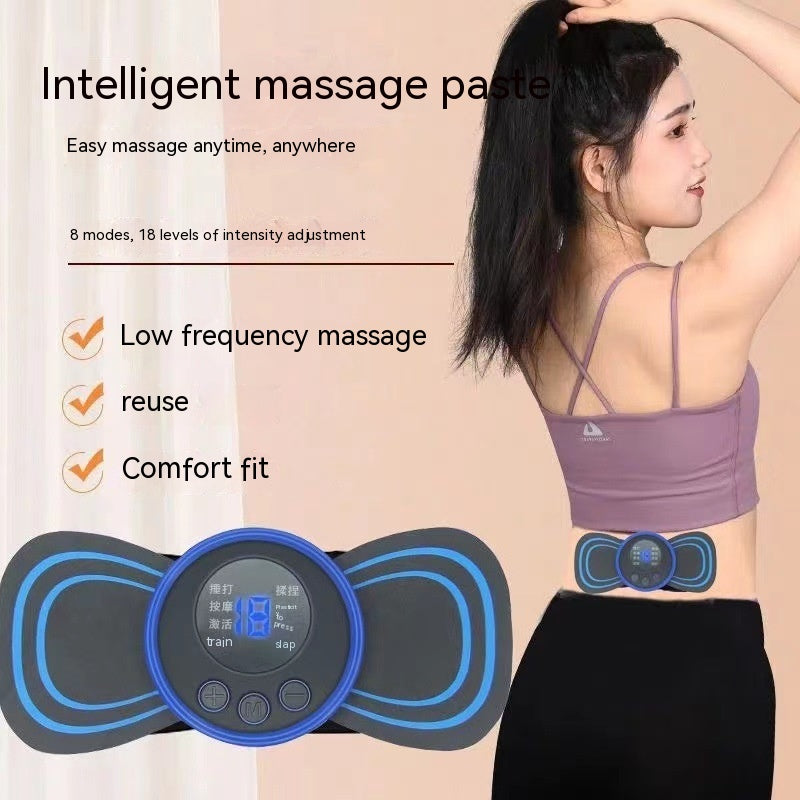 Mini Smart Electrotherapy Massage Pad – LCD Display, Portable Relief for Neck, Back & Waist