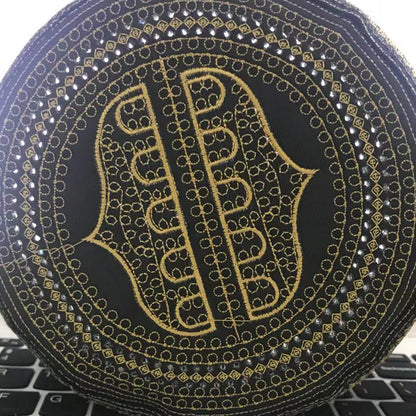 Cotton Embroidery Muslim Prayer Hat for Men - Casual Flat Top Design