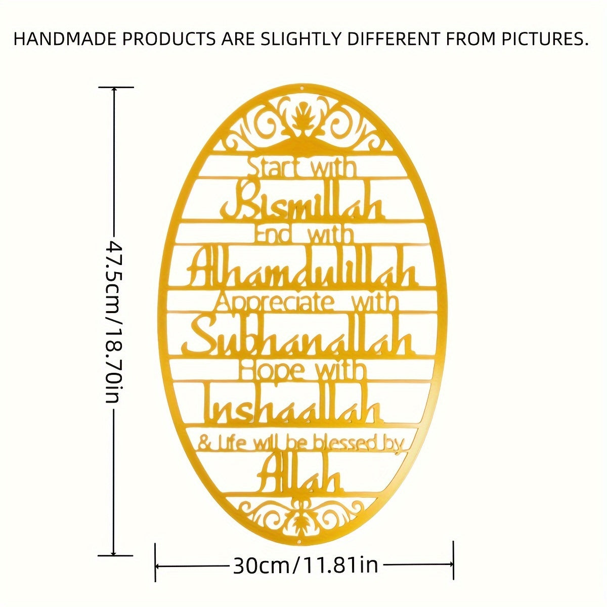 Modern Metal Islamic Wall Art – Bismillah Sculpture for Living Room, Ramadan Decor & Eid Gift