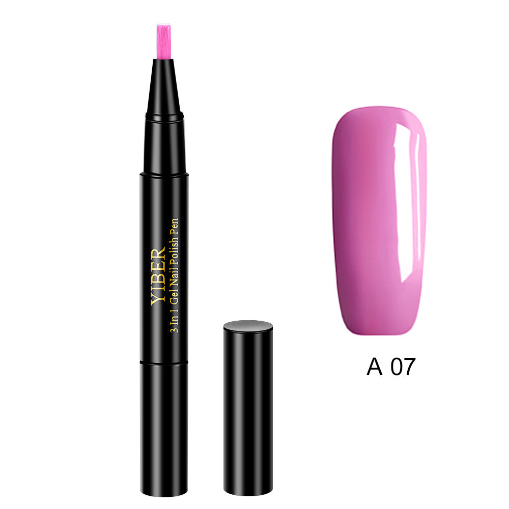 3-in-1 Gel Nail Varnish Pen - Glitter One-Step Nail Art Polish