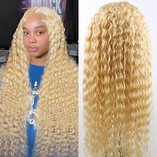 Ladies’ Front Lace Synthetic Wig – Medium Long Curly Hair, Natural Style
