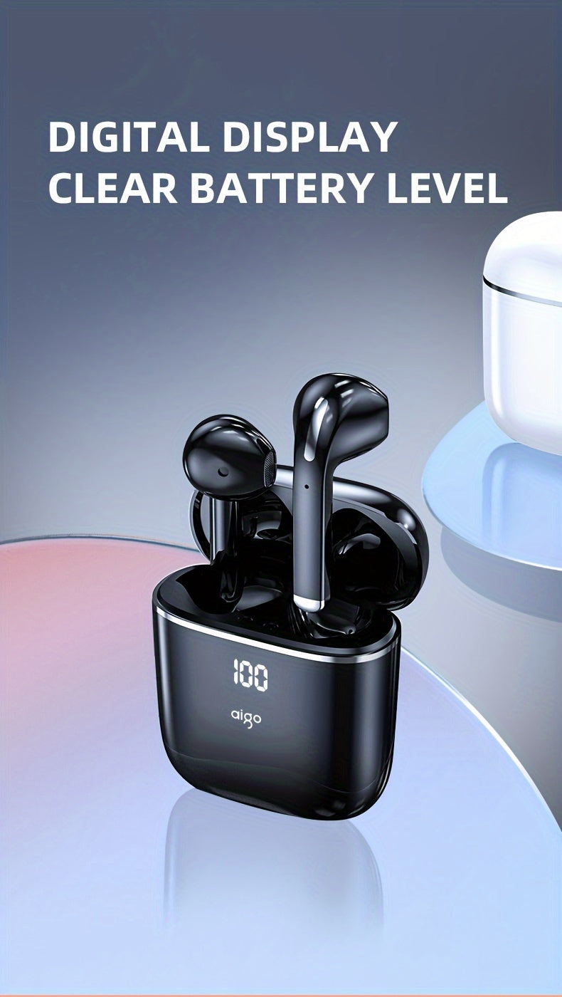Aigo T18 Bluetooth 5.3 TWS Earbuds - Dual HD Mic Sports & Gaming Headset