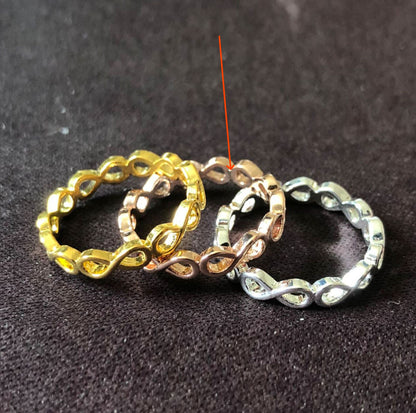 Simple Personality Hollow Out 8-Word Ring – Unisex, Adjustable Size