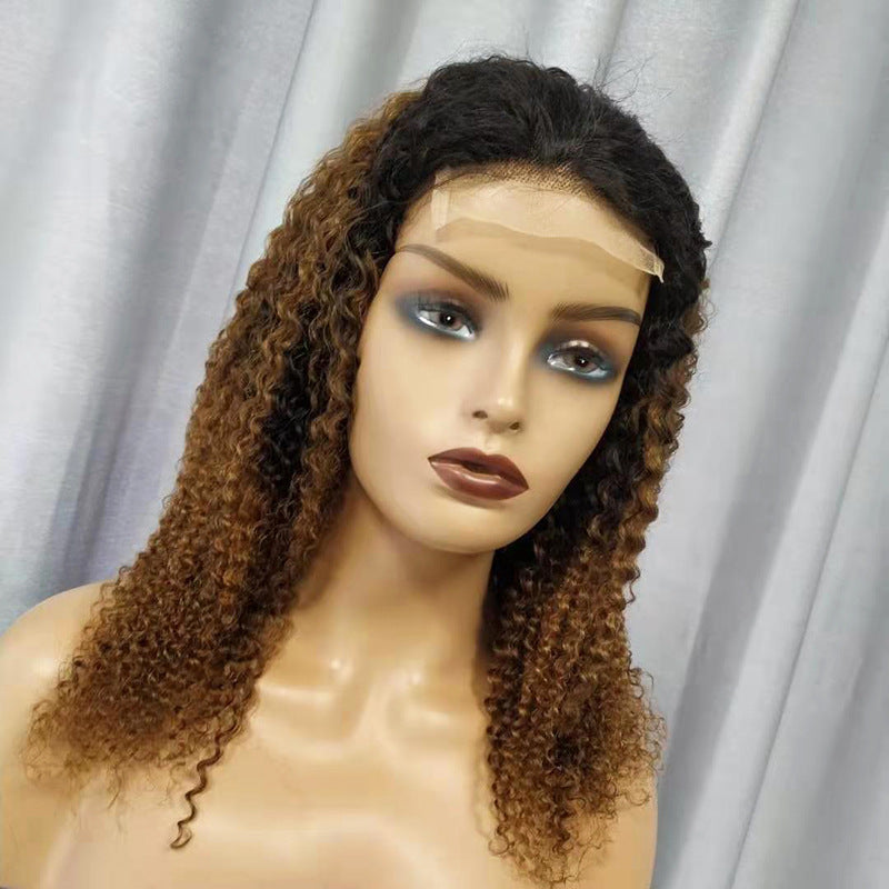 Human Hair Wig - Kinky Curly Lace Front, Natural Look