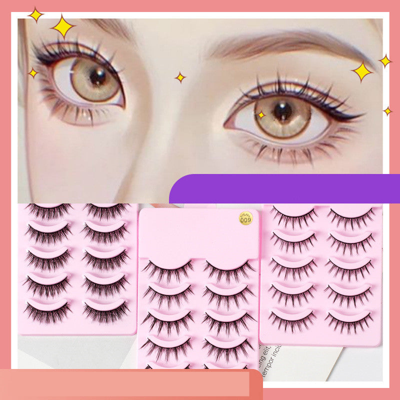 5 Pairs Manga-Inspired False Eyelashes – Natural Wispy Korean Cosplay Lashes