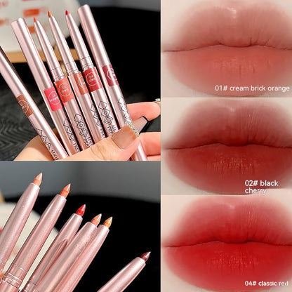 Waterproof Matte Lip Liner Pen – Rotating Lipstick, Long-Lasting Color