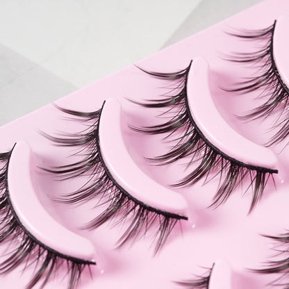 5 Pairs Manga-Inspired False Eyelashes – Natural Wispy Korean Cosplay Lashes