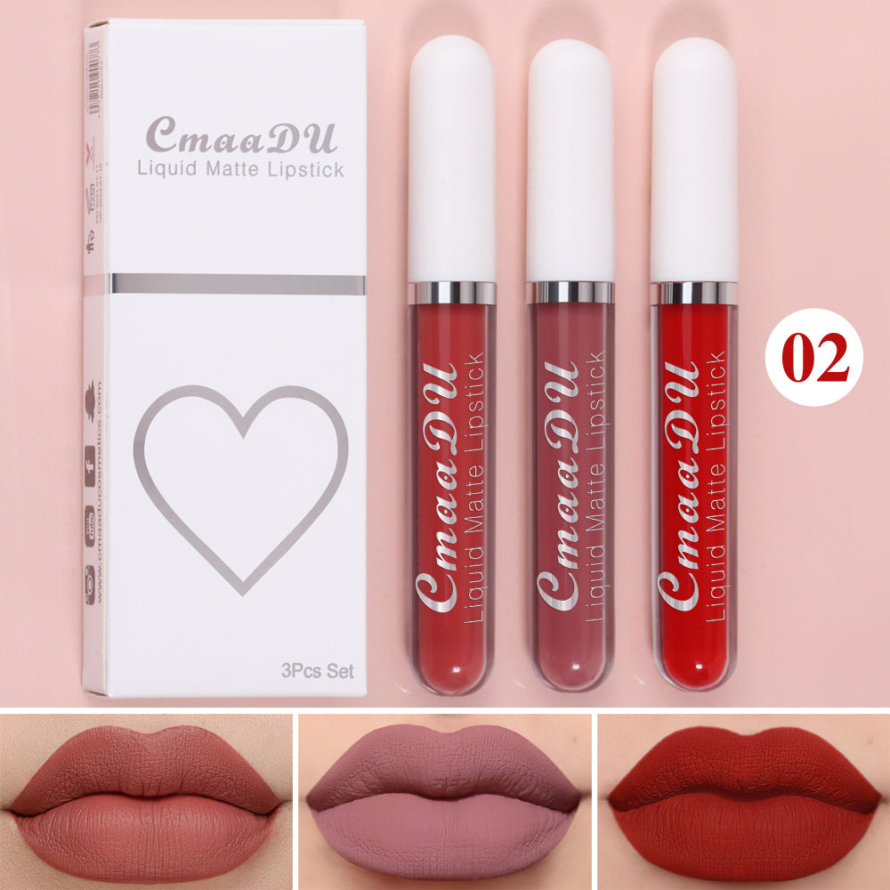 Waterproof Non-Stick Long-Lasting Lip Gloss Set – 3-Pack