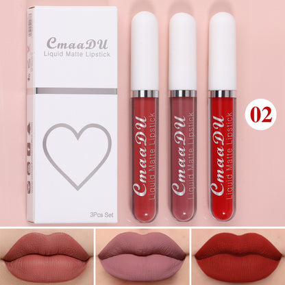 Waterproof Non-Stick Long-Lasting Lip Gloss Set – 3-Pack