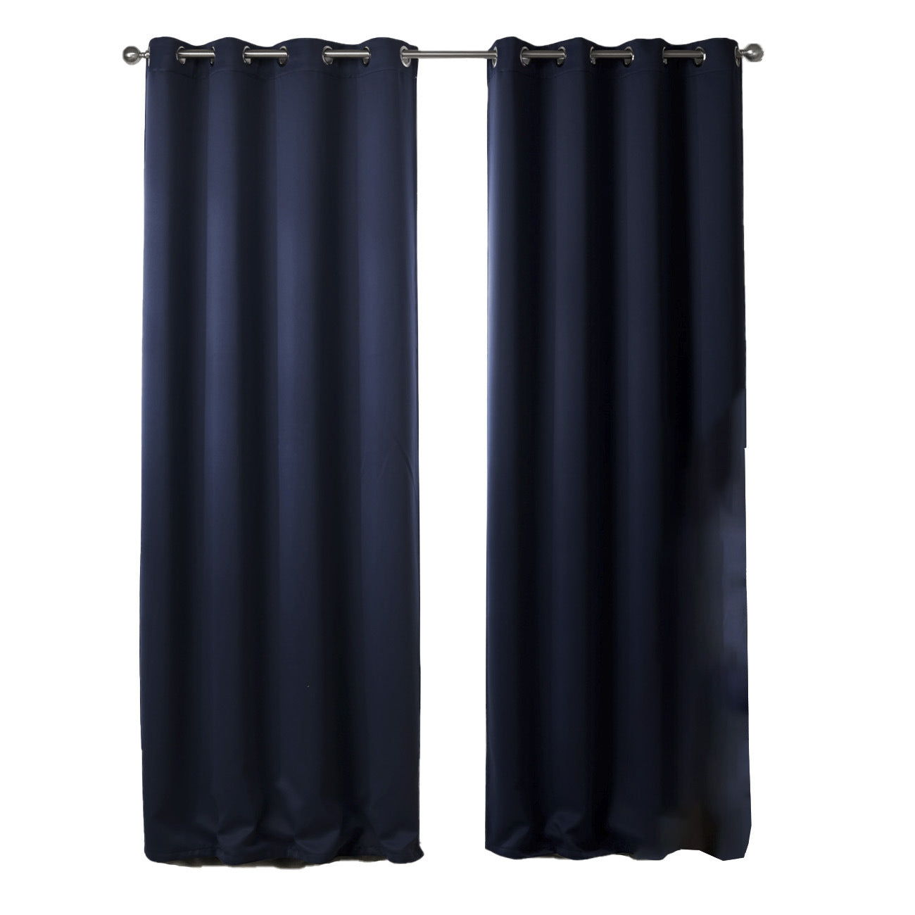 Dark Blue Blackout Curtains - Printed Fabric for Bedroom, Modern Vertical Design