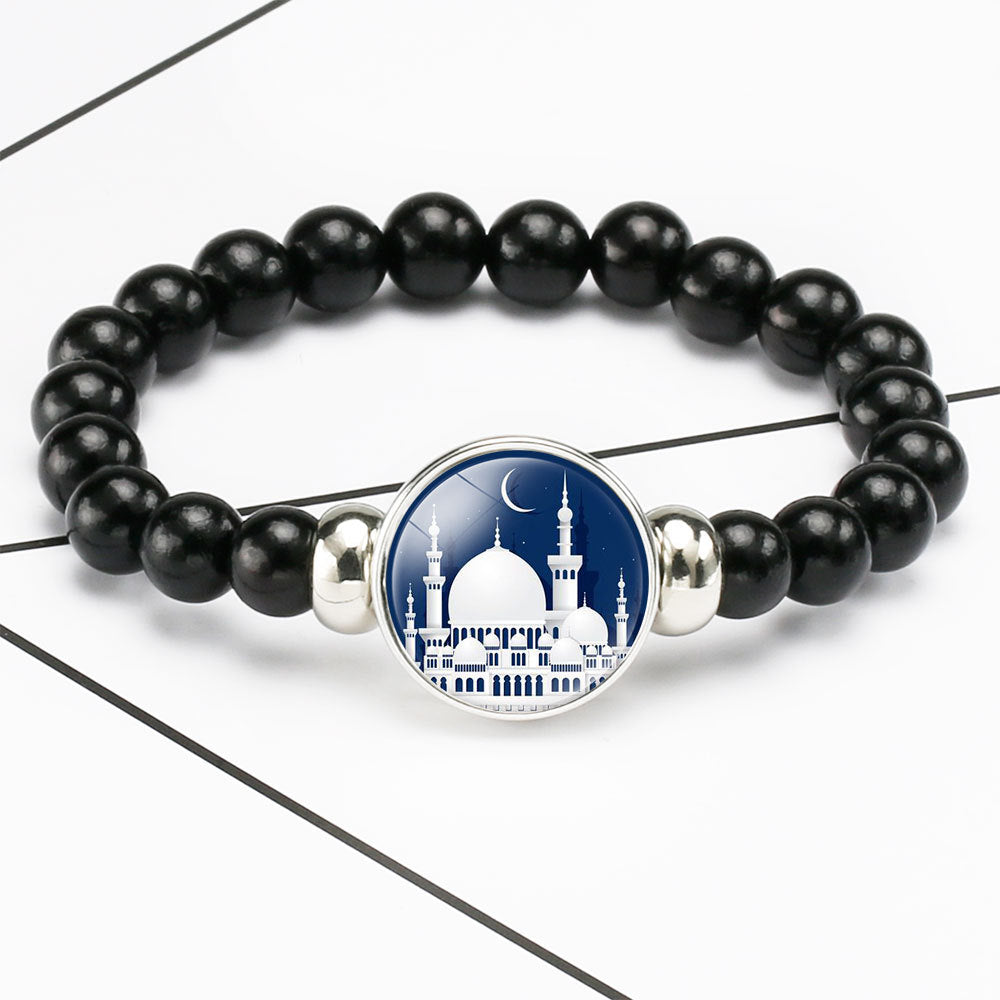 Middle East Islam Muslim Bead Bracelet – 18mm Snap Button Charms, Adjustable