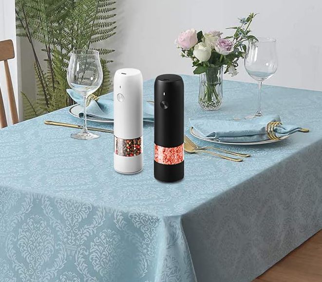 Rechargeable Electric Salt & Pepper Grinder Set - One-Handed Operation, Adjustable Coarseness, LED Light