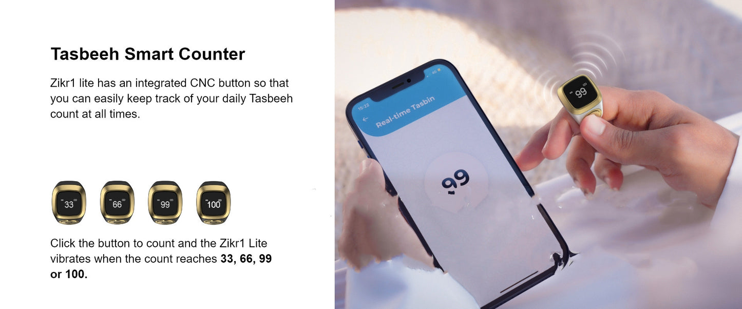 World's First Muslim Smart Ring with Tasbih Beads Function - Bluetooth 5.1