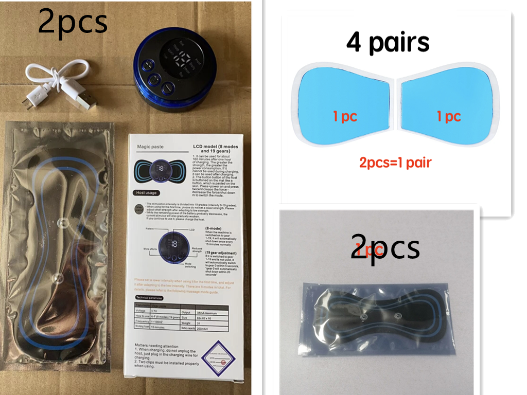 Mini Smart Electrotherapy Massage Pad – LCD Display, Portable Relief for Neck, Back & Waist