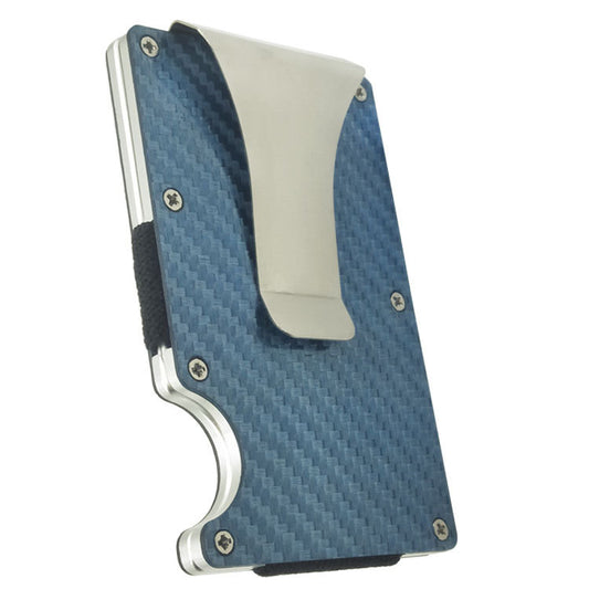 Carbon Fiber RFID Wallet - Metal Card Holder with Pumping Design
